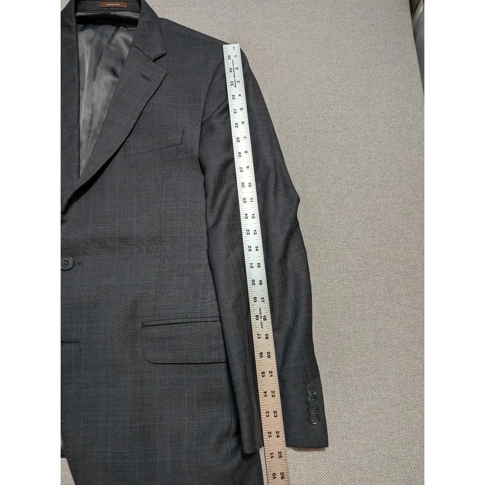 Peter Millar Men's Blazer 40R Gray Check Wool Crown Jacket Union Canada Made